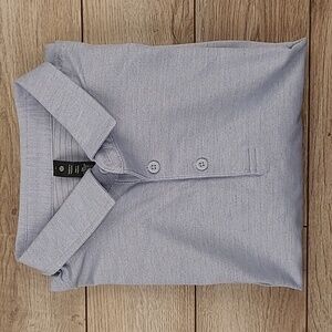 LULULEMON Evolution Pique‎ Light Blue Grey M Polo Short Sleeve Casual Shirt NEW